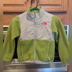 The North Face Green and Gray Fleece Jacket Girls size 6-8